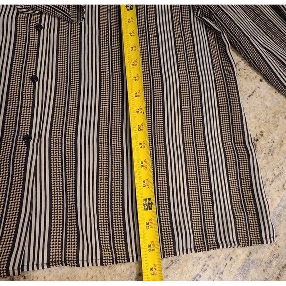 Personal II Bow Neck Blouse Striped Size XL Vtg Secretary Geek Geometric Teacher - Picture 4 of 13